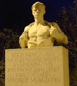 Spomenik na vstopu v Tivoli iz Rožne doline