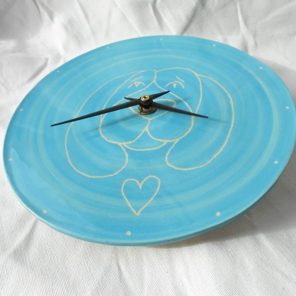 Happy Blue Spaniel clock