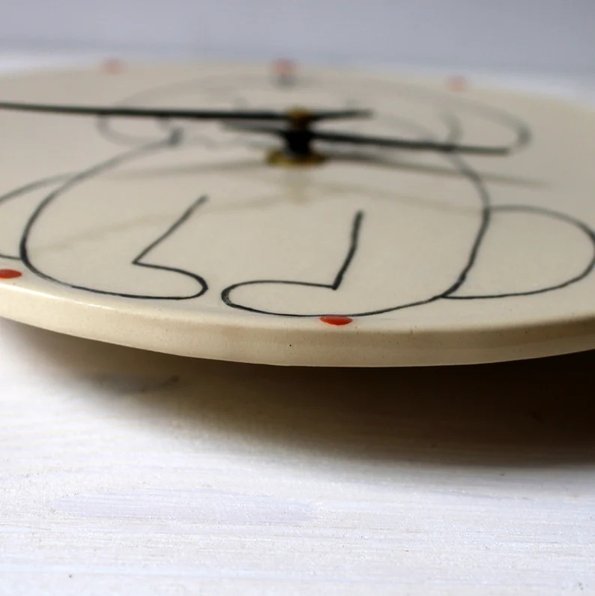 White Llasa Apso clock